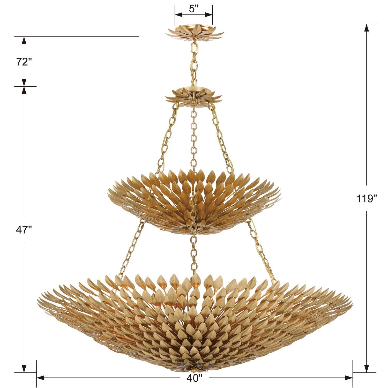 18-Light 40 in. Chandelier - Vale Arc for dining room view 6