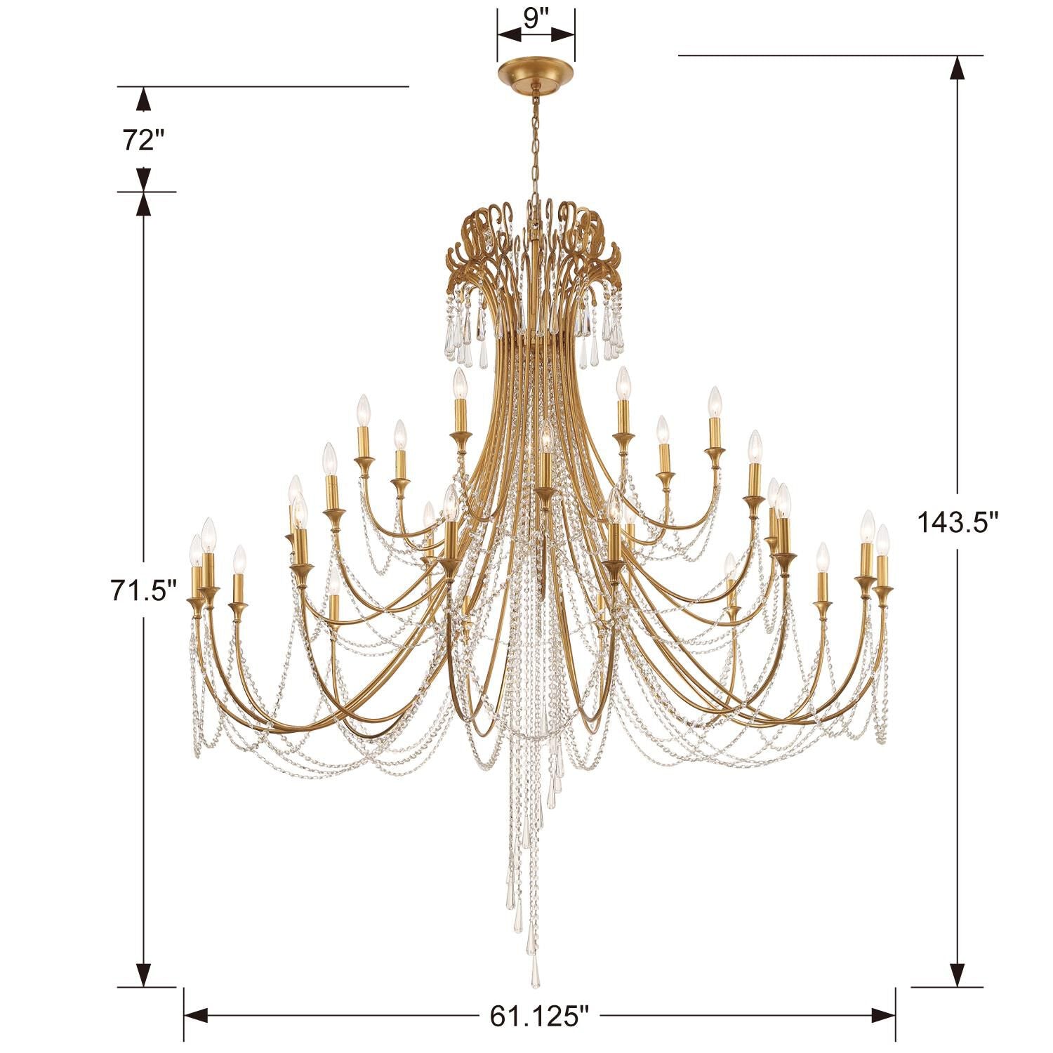 Candle chandelier - Quinn Arc for dining room view 10