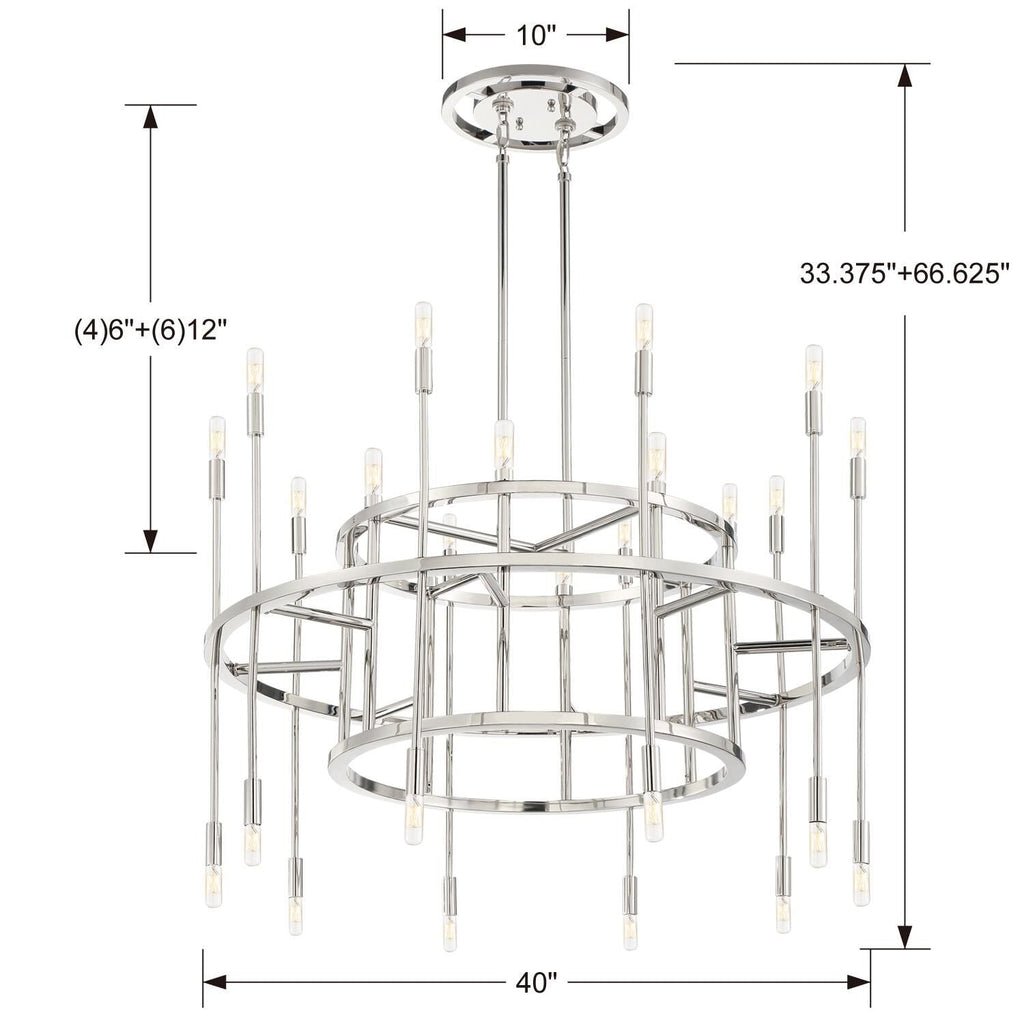 Candle chandelier - Rumi Arc for dining room view 3