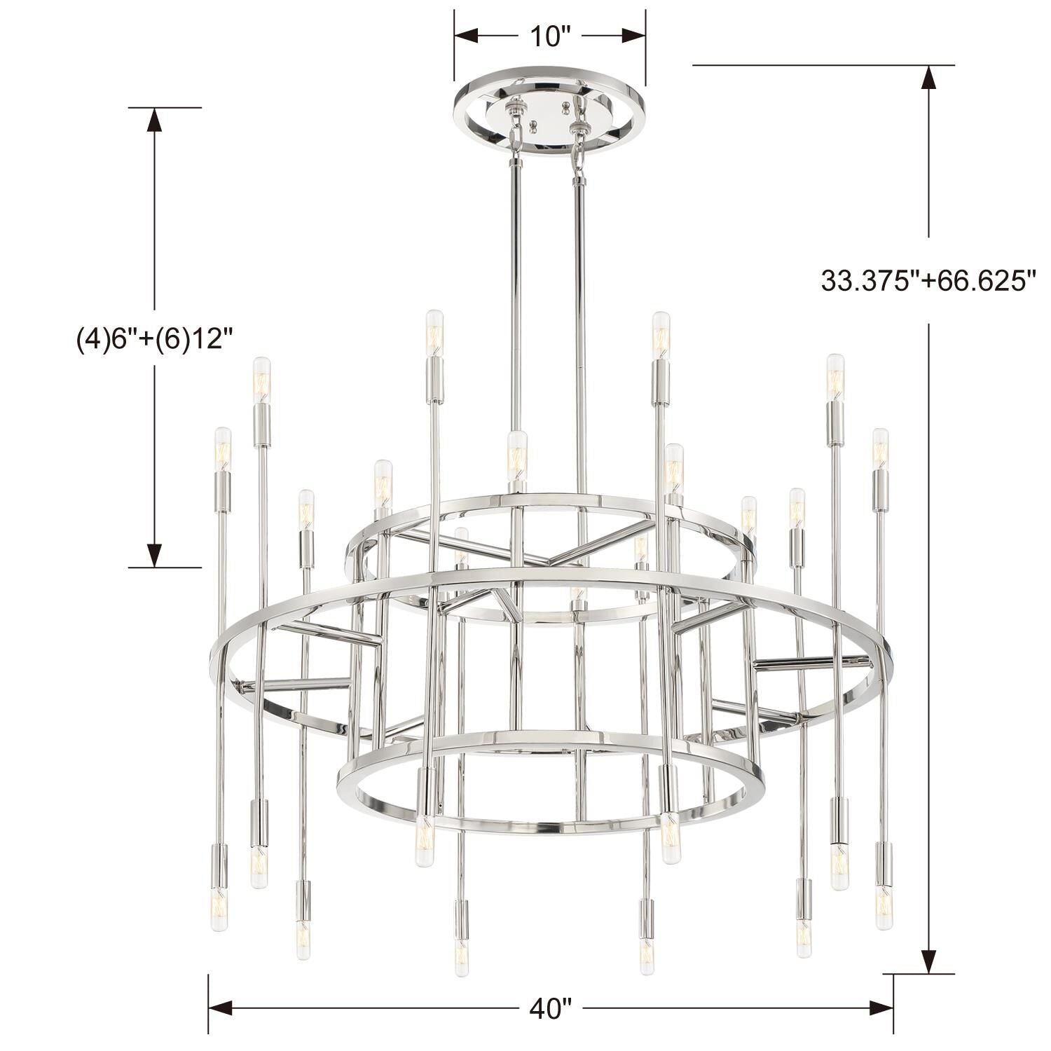 Candle chandelier - Rumi Arc for dining room view 3