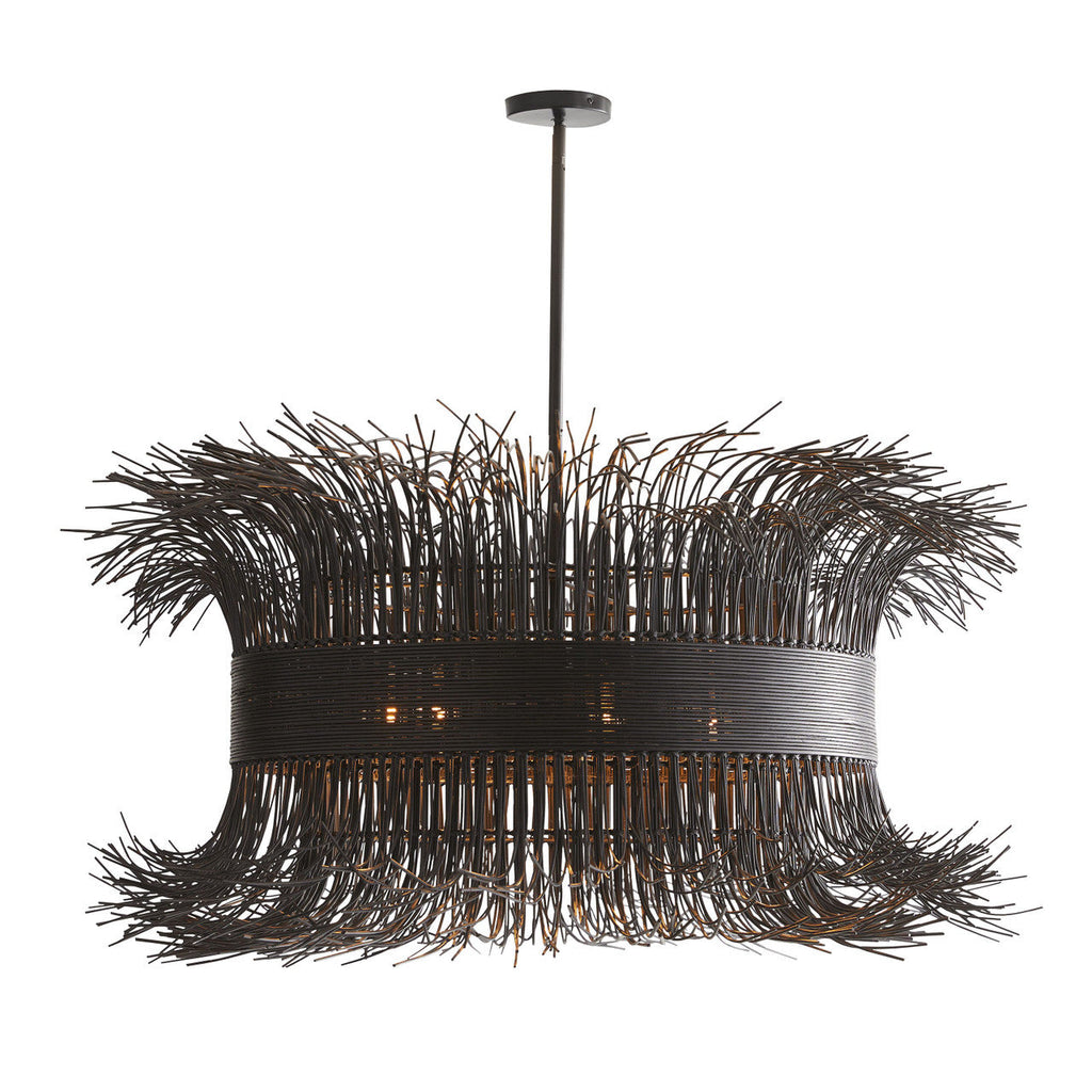 Black Rattan chandelier - Ion Gleam for dining room view 4
