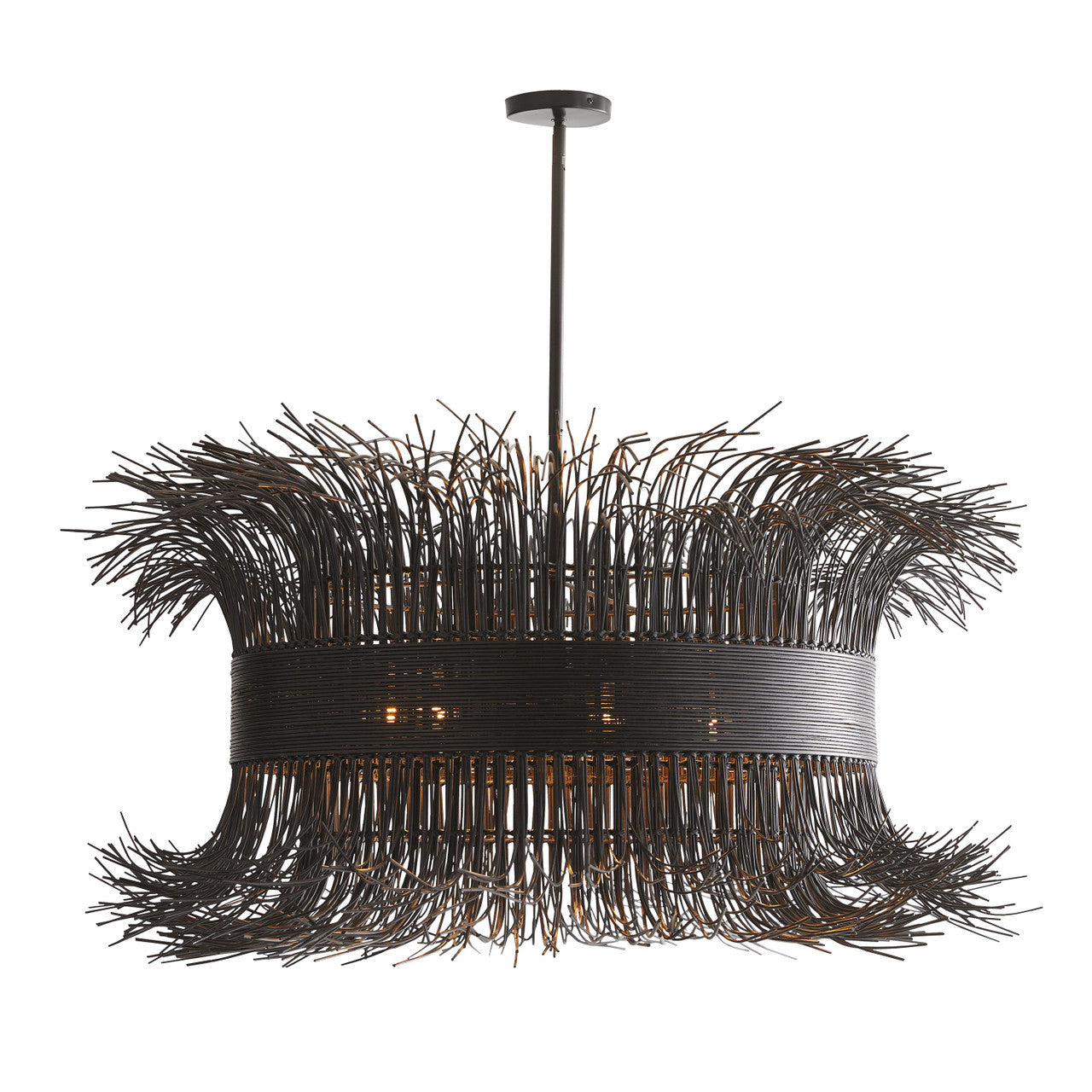 Black Rattan chandelier - Ion Gleam for dining room view 4