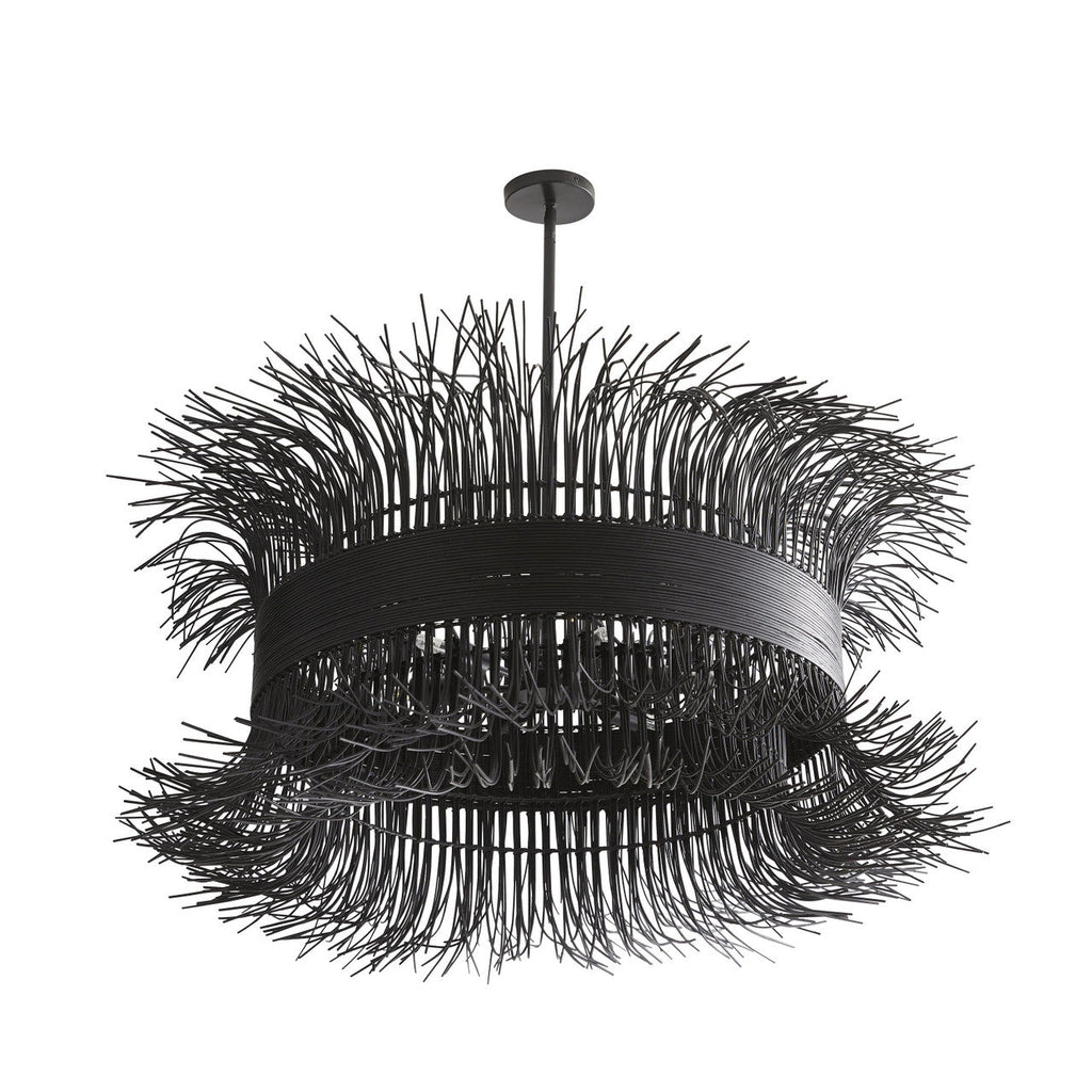 Black Rattan chandelier - Ion Gleam for dining room view 3