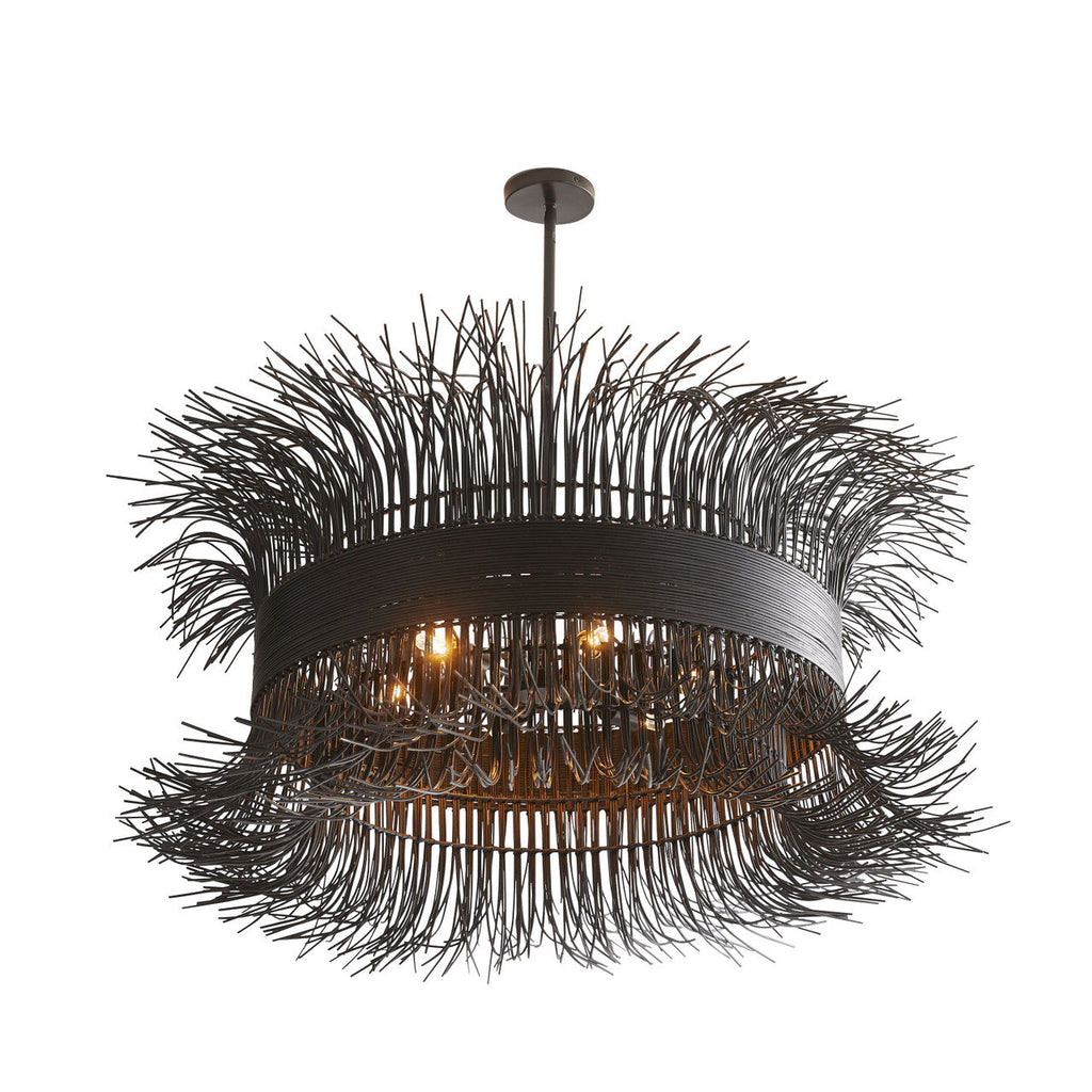 Black Rattan chandelier - Ion Gleam for dining room view 5
