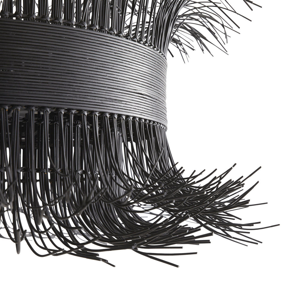 Black Rattan chandelier - Ion Gleam for dining room view 6