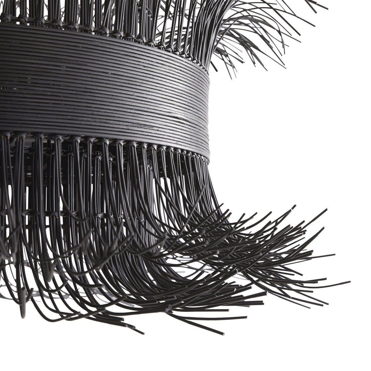 Black Rattan chandelier - Ion Gleam for dining room view 6