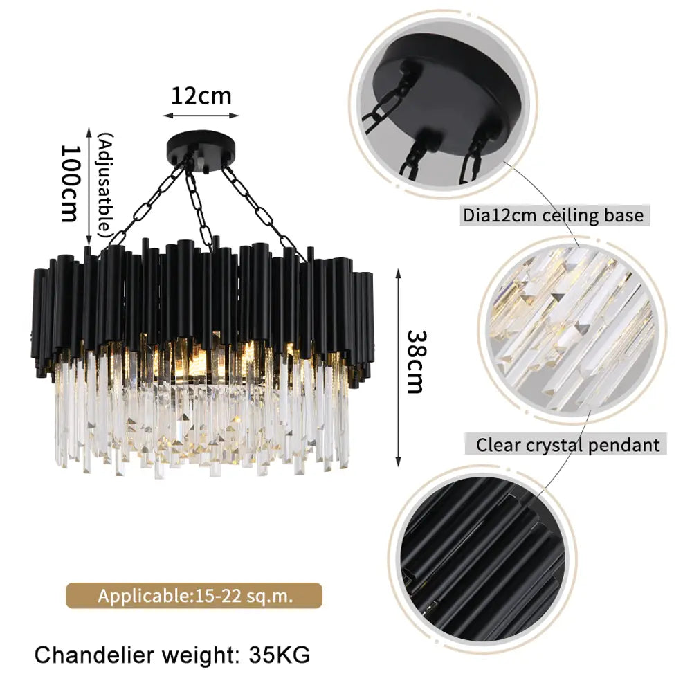 Clear Crystal chandelier - Talia Bay for dining room view 3