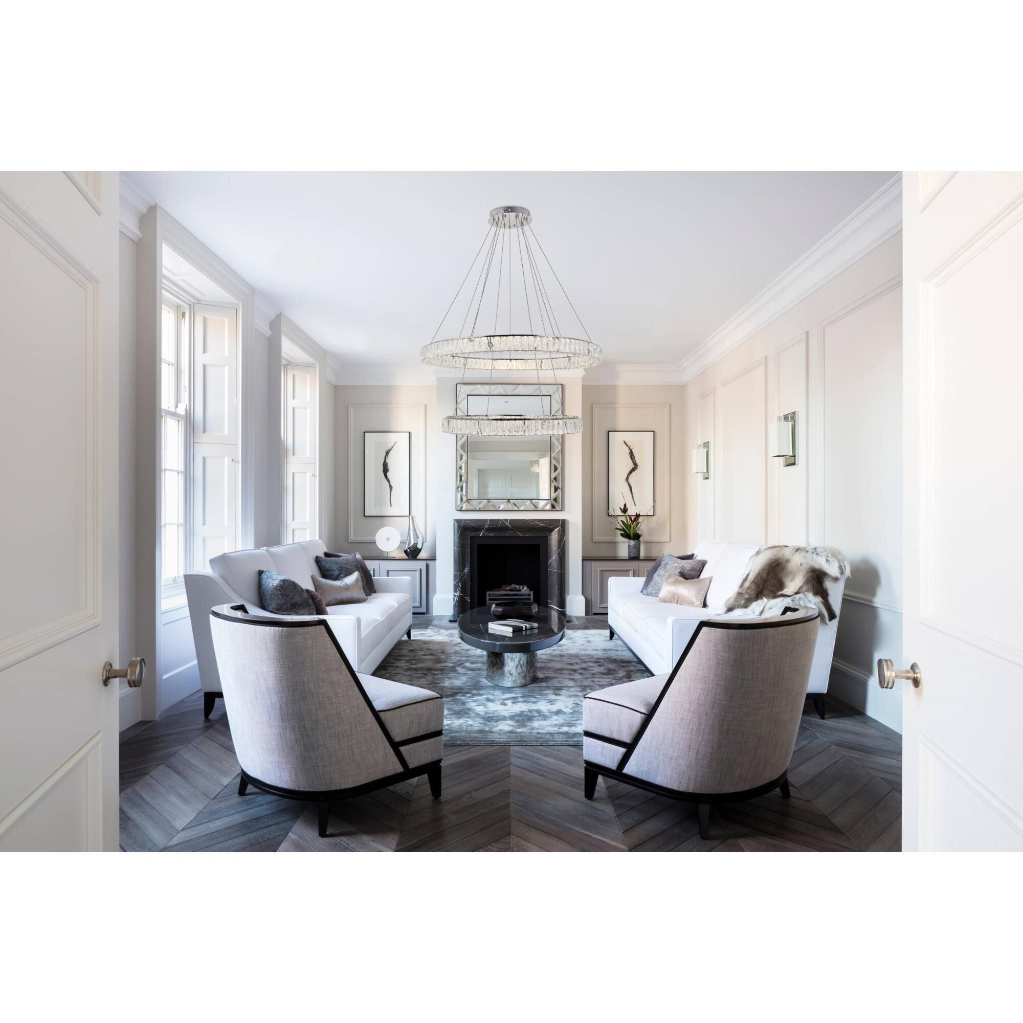 1-Light 42 in. LED Chandelier - Ion Arc for dining room view 10