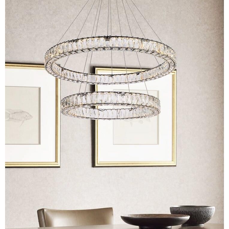 2-Light 36 in. LED Chandelier - Milan Arc for dining room view 10