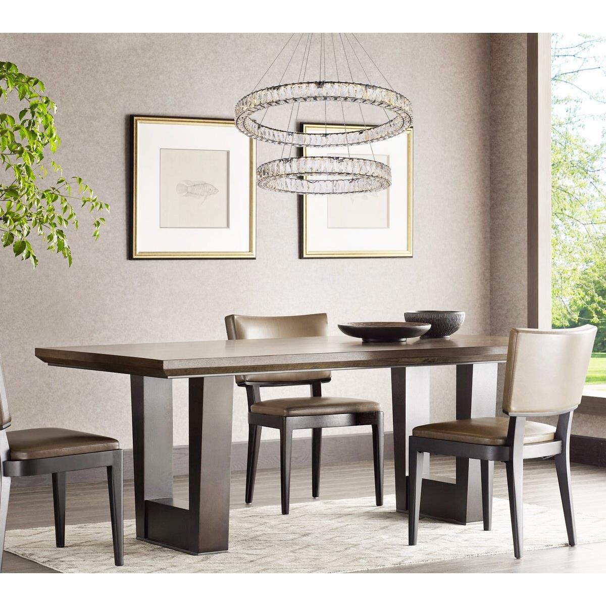 2-Light 36 in. LED Chandelier - Milan Arc for dining room view 13