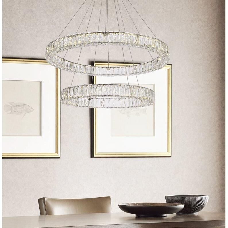 2-Light 36 in. LED Chandelier - Milan Arc for dining room view 24