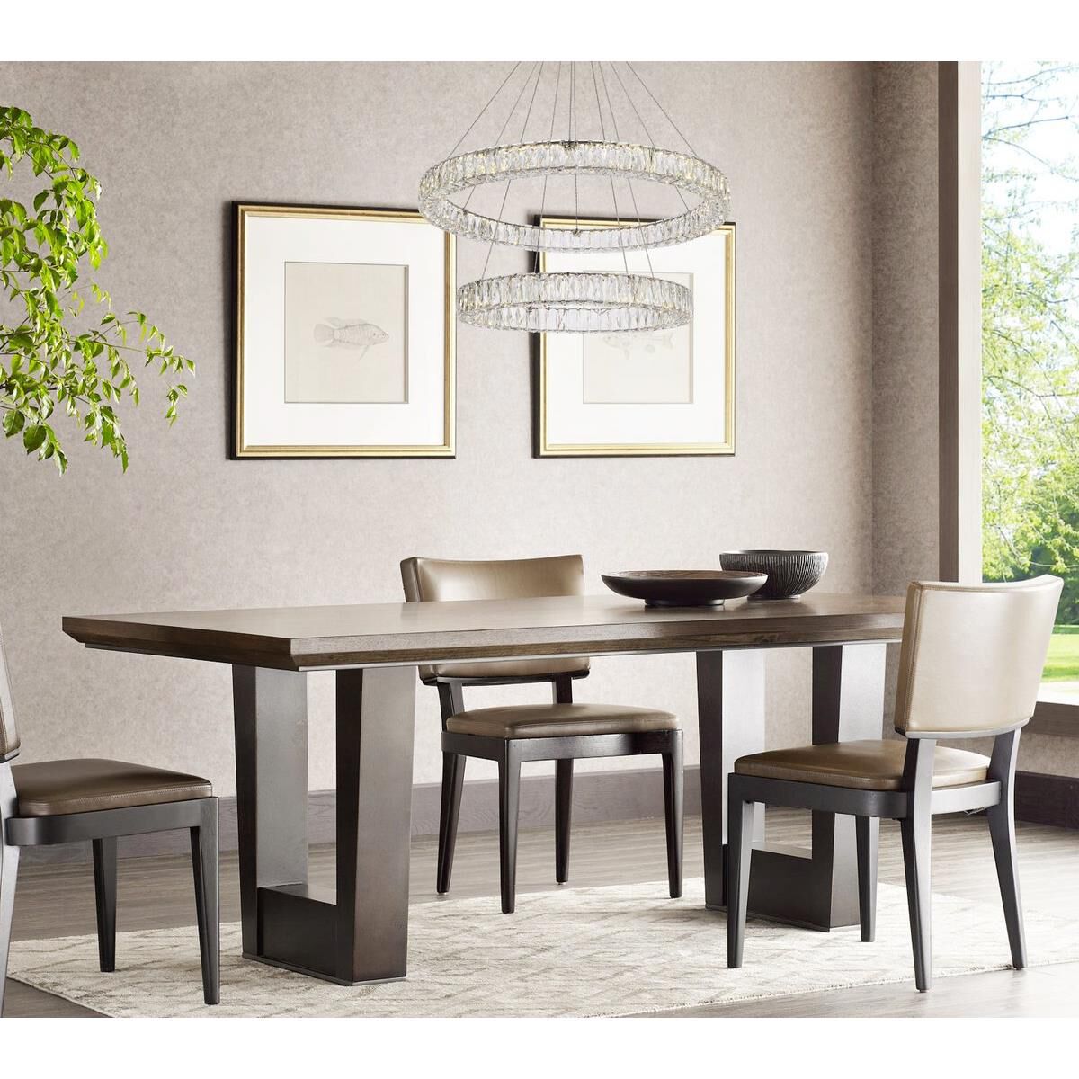 2-Light 36 in. LED Chandelier - Milan Arc for dining room view 22