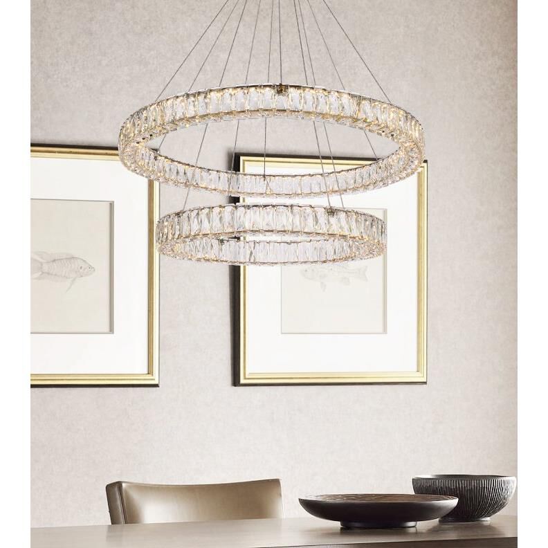 2-Light 36 in. LED Chandelier - Milan Arc for dining room view 7