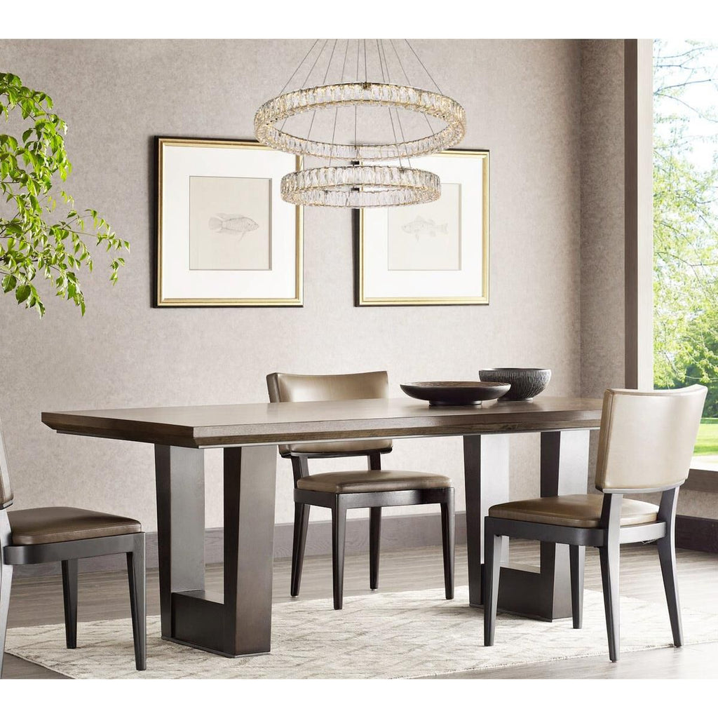 2-Light 36 in. LED Chandelier - Milan Arc for dining room view 5