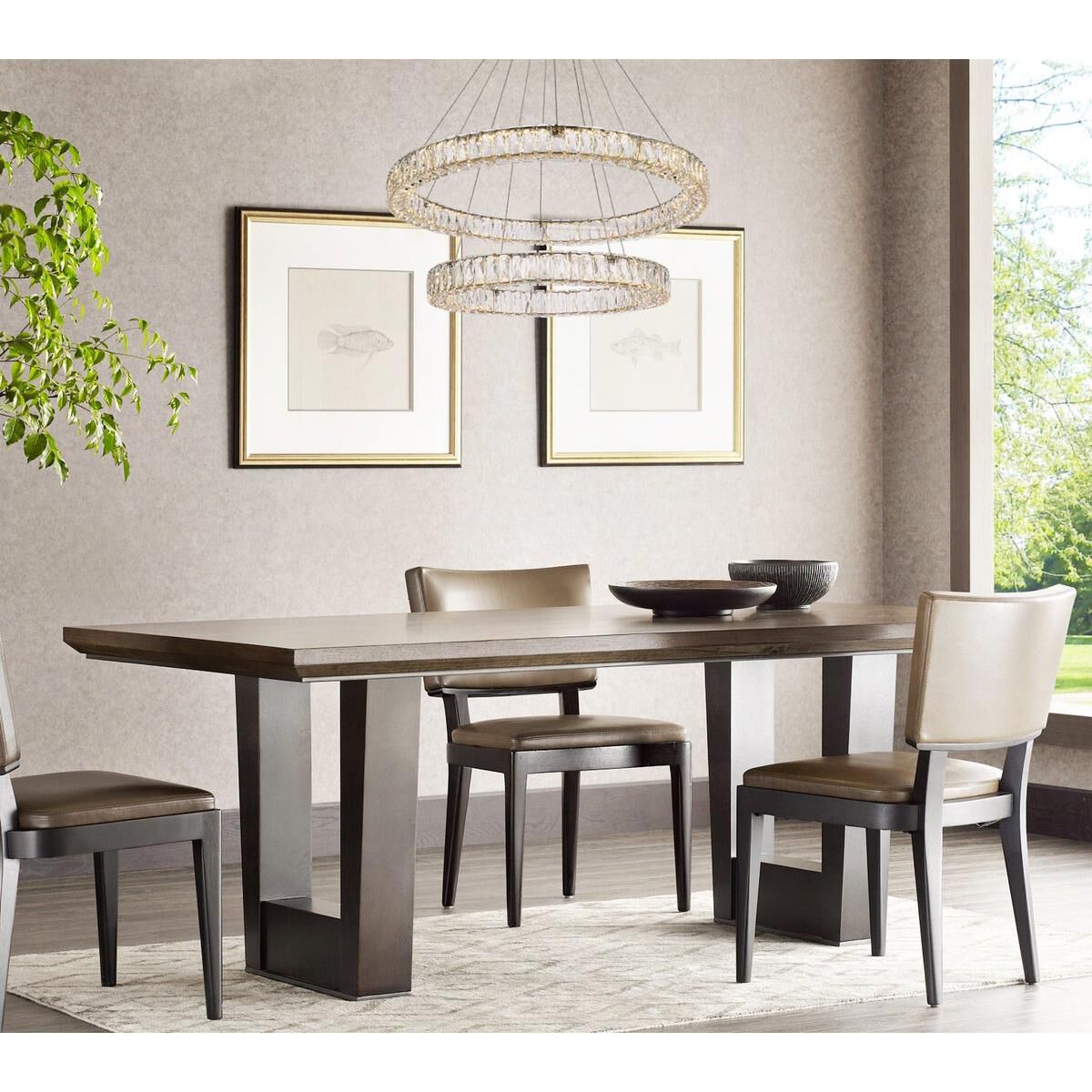 2-Light 36 in. LED Chandelier - Milan Arc for dining room view 5