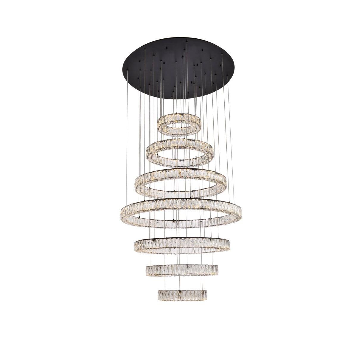 7-Light 40 in. LED Chandelier - Indra Arc for dining room view 1