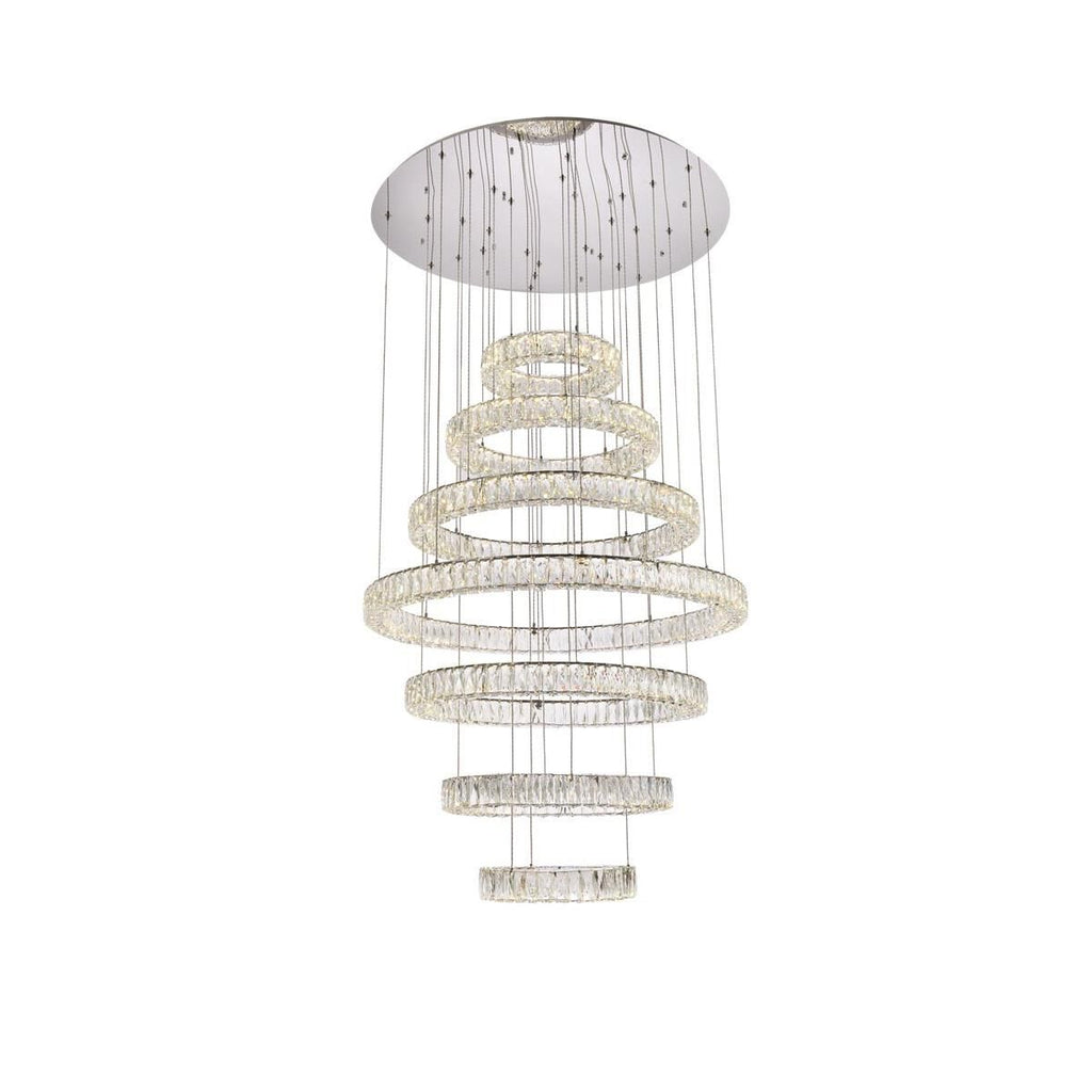 7-Light 40 in. LED Chandelier - Indra Arc for dining room view 9