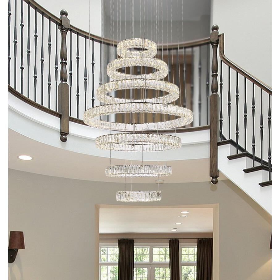 7-Light 40 in. LED Chandelier - Indra Arc for dining room view 12