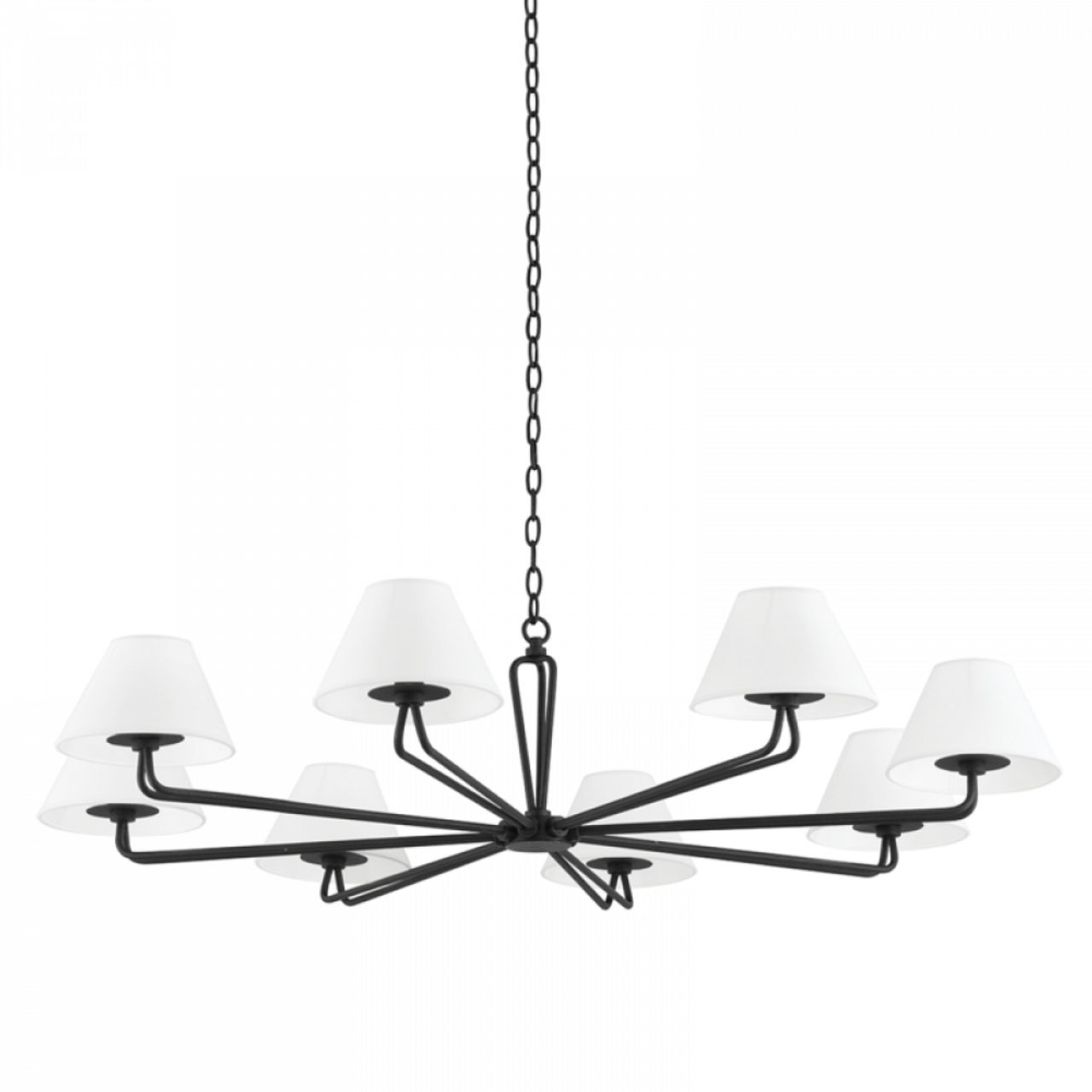 Black Iron Candle chandelier - Piper Meadow for dining room view 1