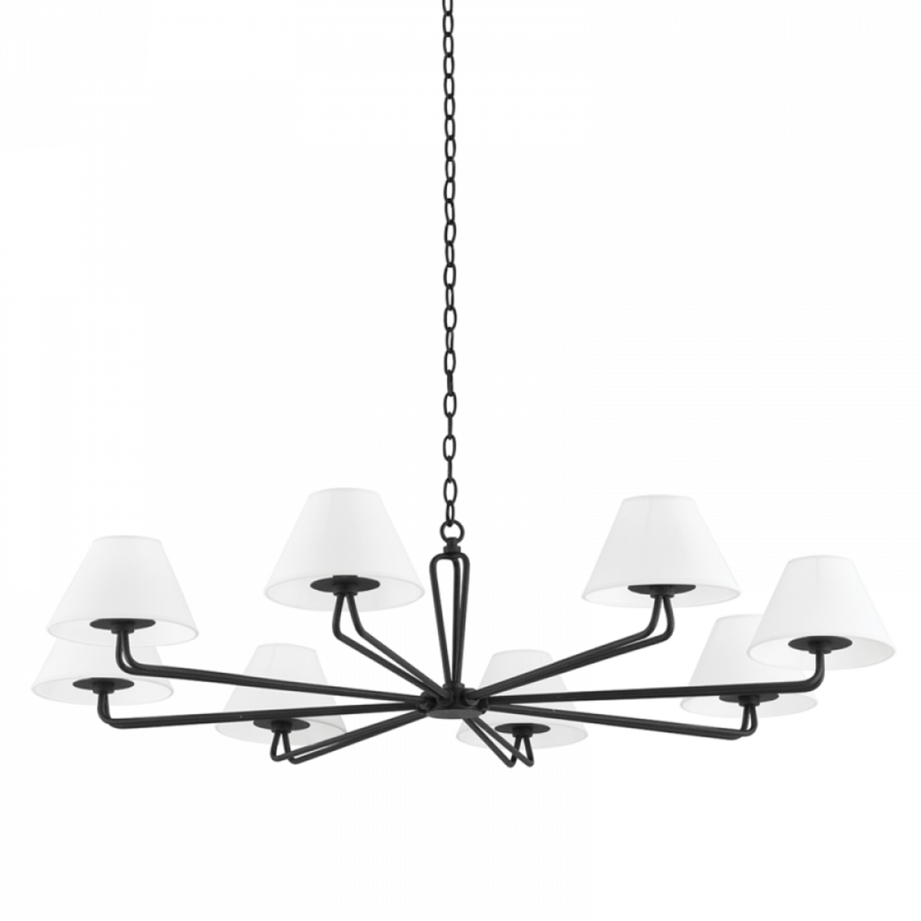 Black Iron Candle chandelier - Oriel Meadow for dining room view 2