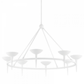White Steel Round chandelier - Riven Meadow for dining room view 1