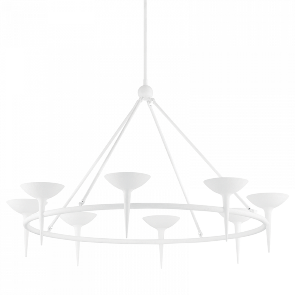 Black Iron Candle chandelier - Piper Meadow for dining room view 2