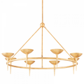 White Steel Round chandelier - Siena Meadow for dining room view 1
