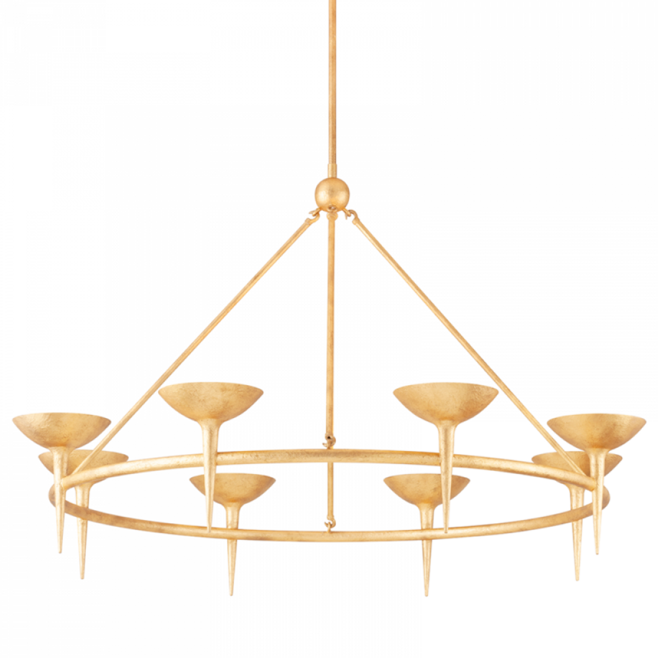 White Steel Round chandelier - Siena Meadow for dining room view 1