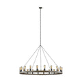 Black Wood Round chandelier - Zora Meadow for dining room view 1