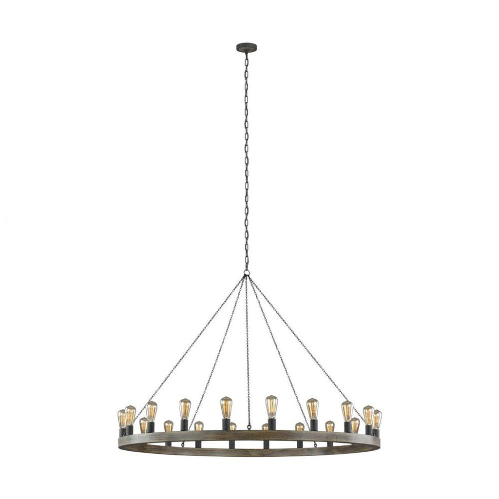 Antique Brass Brass Linear chandelier - Yara Meadow for dining room view 2