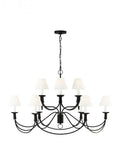Black Glass Round chandelier - Lazuli Meadow for dining room view 1