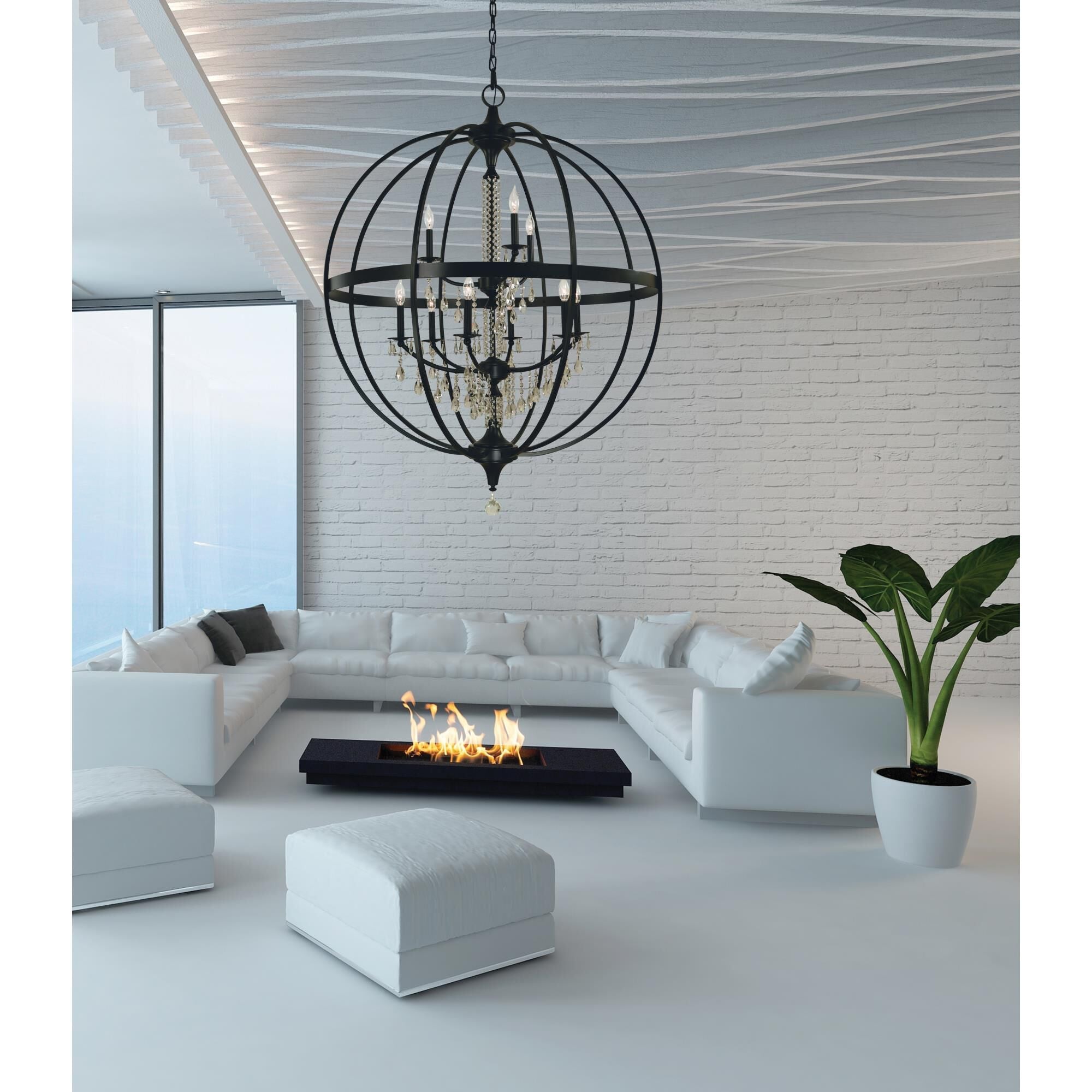 Candle chandelier - Xara Crest for dining room view 2