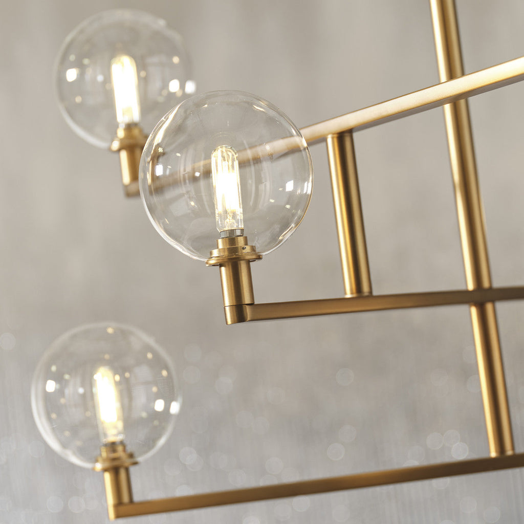 Black Rattan chandelier - Ion Gleam for dining room view 9