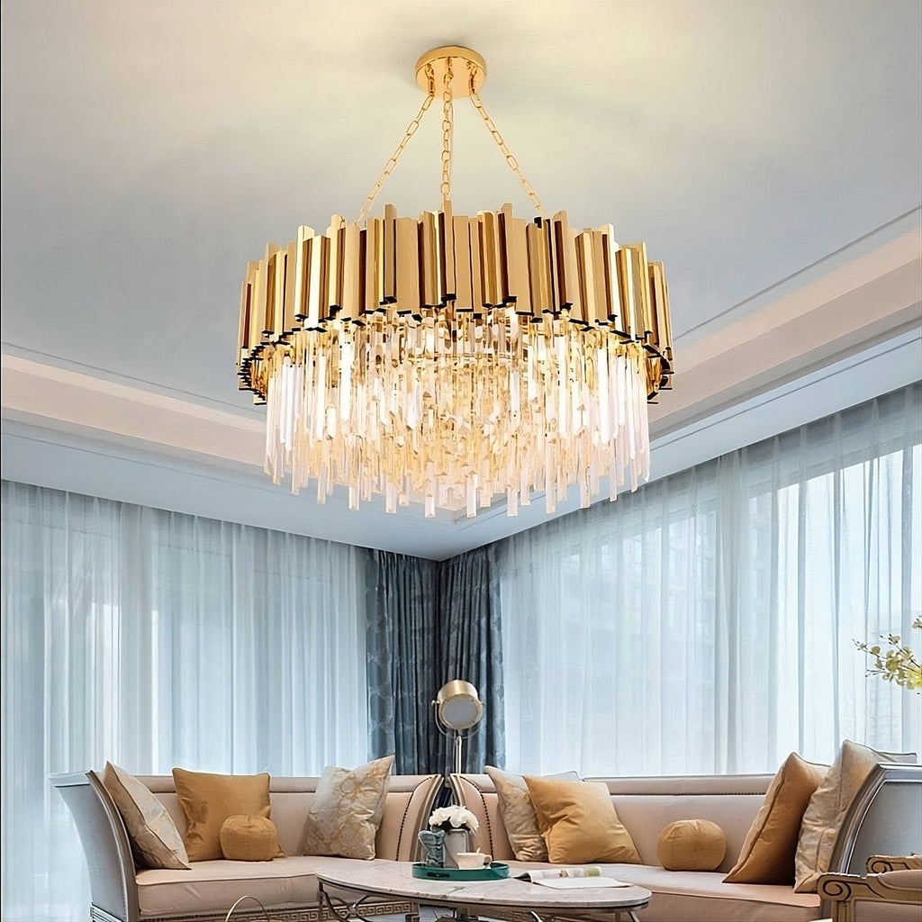 Clear Crystal Round chandelier - Nova House for dining room view 1