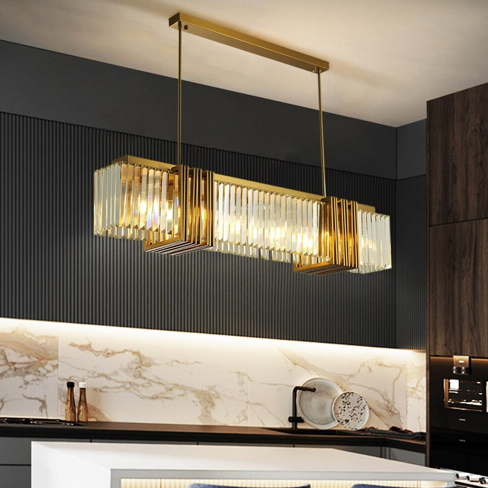 Gold Crystal chandelier - Sabine Court for dining room view 2