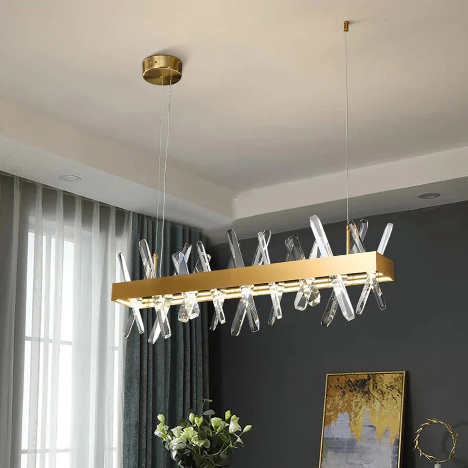 Clear Crystal chandelier - Celia Court for dining room view 2