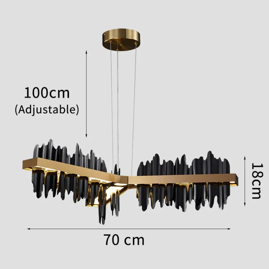 Copper Steel chandelier - Maris House for dining room view 6