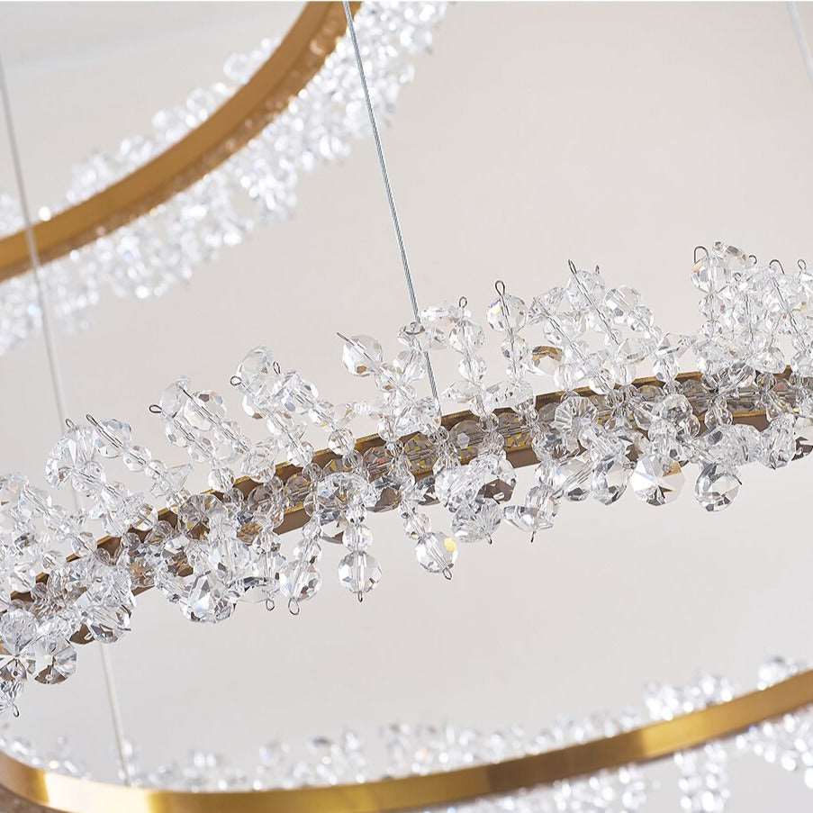 Clear Crystal Round chandelier - Rumi Court for dining room view 6