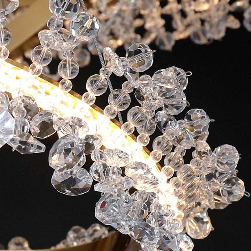 Clear Crystal Round chandelier - Halo Bay for dining room view 3
