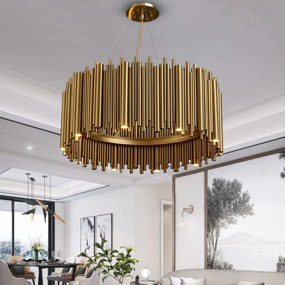 Steel chandelier - Jessa House for dining room view 3