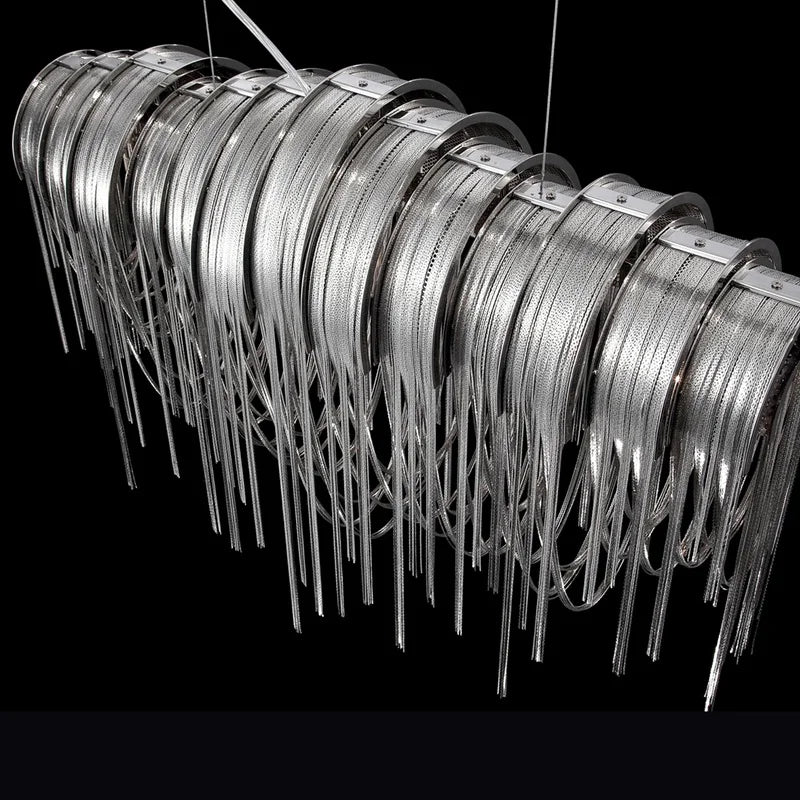 Silver Steel chandelier - Zelia Lane for dining room view 7