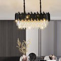 Black Crystal chandelier - Ottilie Court for dining room view 1