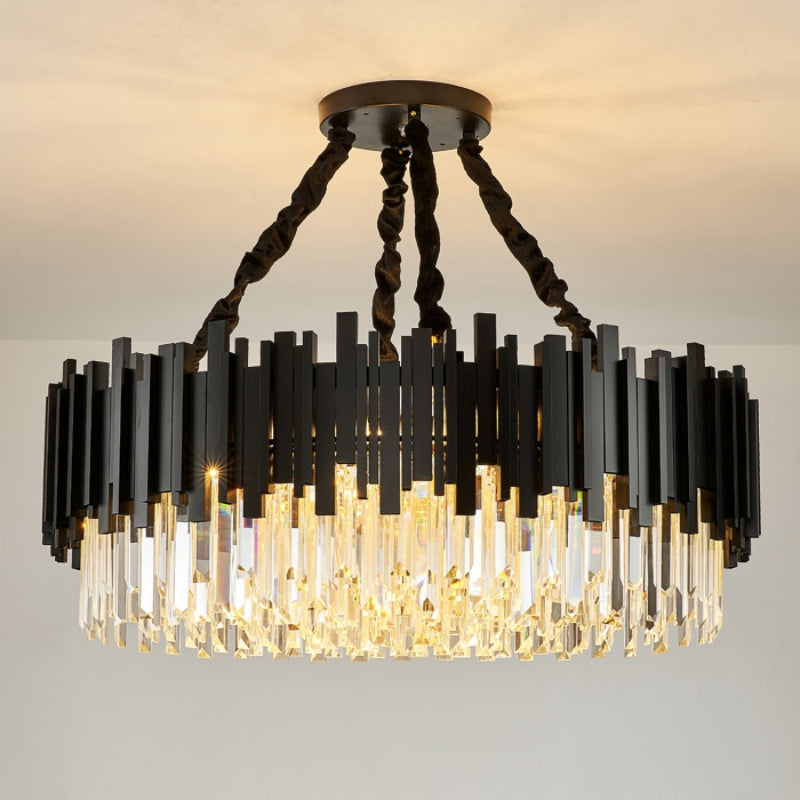 Black Crystal chandelier - Tova House for dining room view 2
