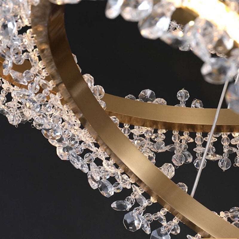 Clear Crystal Round chandelier - Halo Bay for dining room view 2