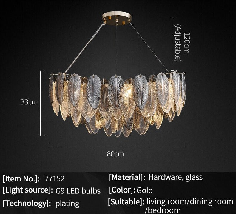Glass chandelier - Aurelia House for dining room view 7