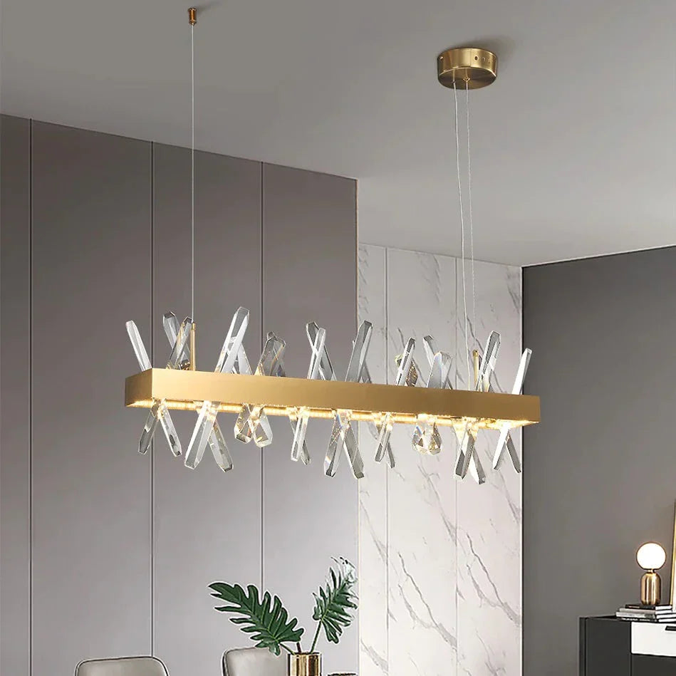 Clear Crystal chandelier - Celia Court for dining room view 1
