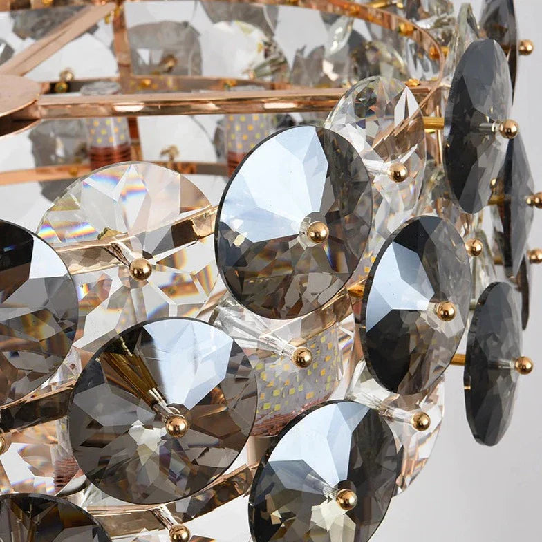 Clear Crystal Round chandelier - Greer Lane for dining room view 2