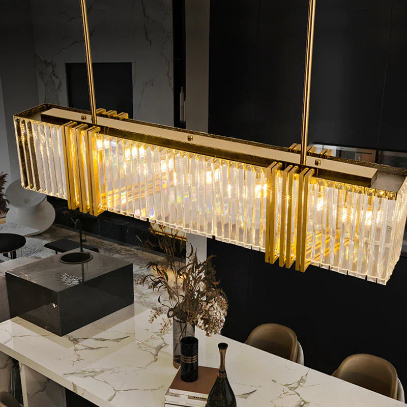 Gold Crystal chandelier - Sabine Court for dining room view 4