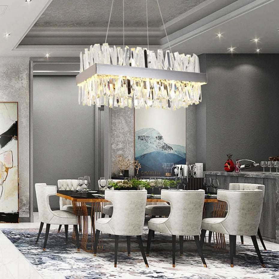 Clear Crystal chandelier - Maren Court for dining room view 1