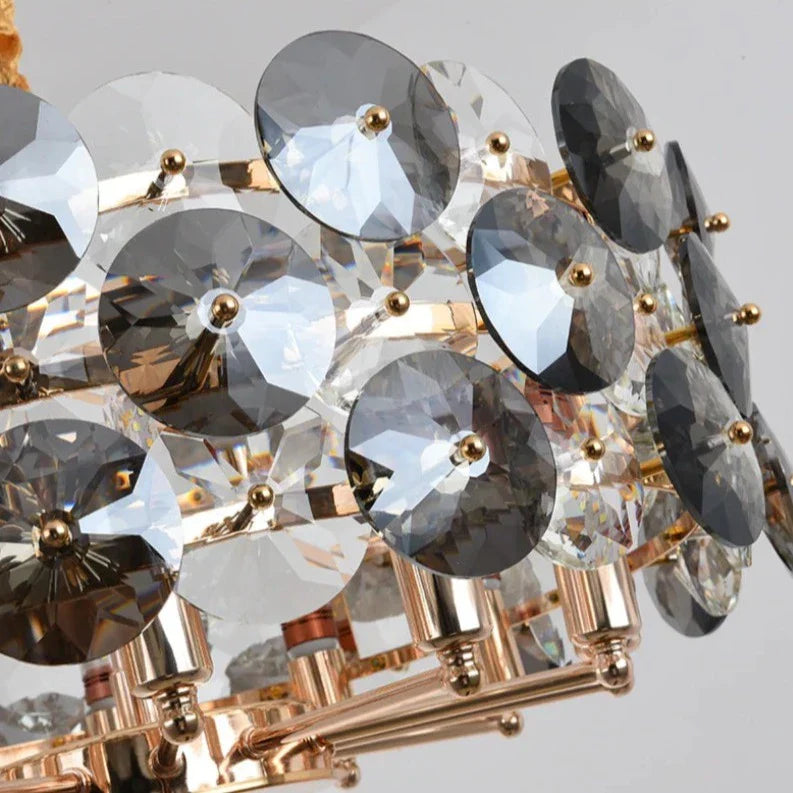 Clear Crystal Round chandelier - Greer Lane for dining room view 3